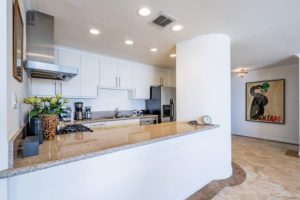 Kitchen of an Ocean View Apartment in Santa Monica at the Bay Tower
